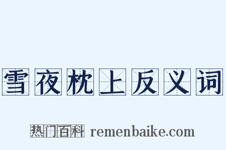 雪夜枕上反义词是什么意思的图片